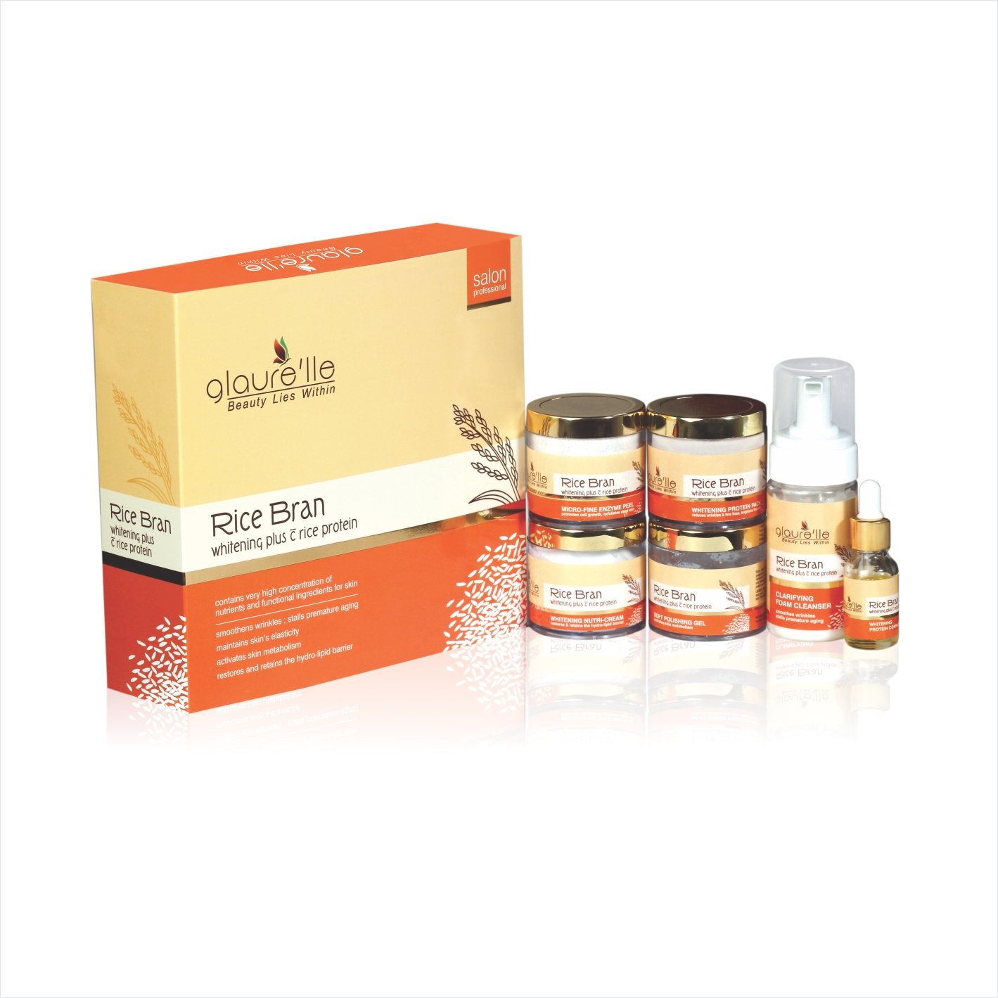 RICE BRAN Whitening Plus Rice Protein Facial Kit - Glaure'lle Facial Kits